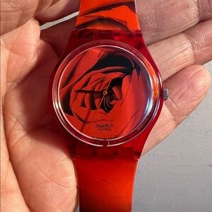 Swatch “The Rose” Red and Black Watch